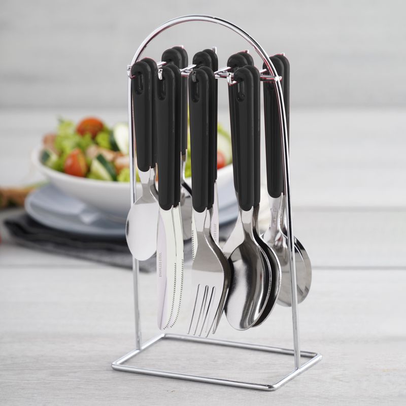 Juego de 8 cuchillos de cocina negro UNIVERSAL