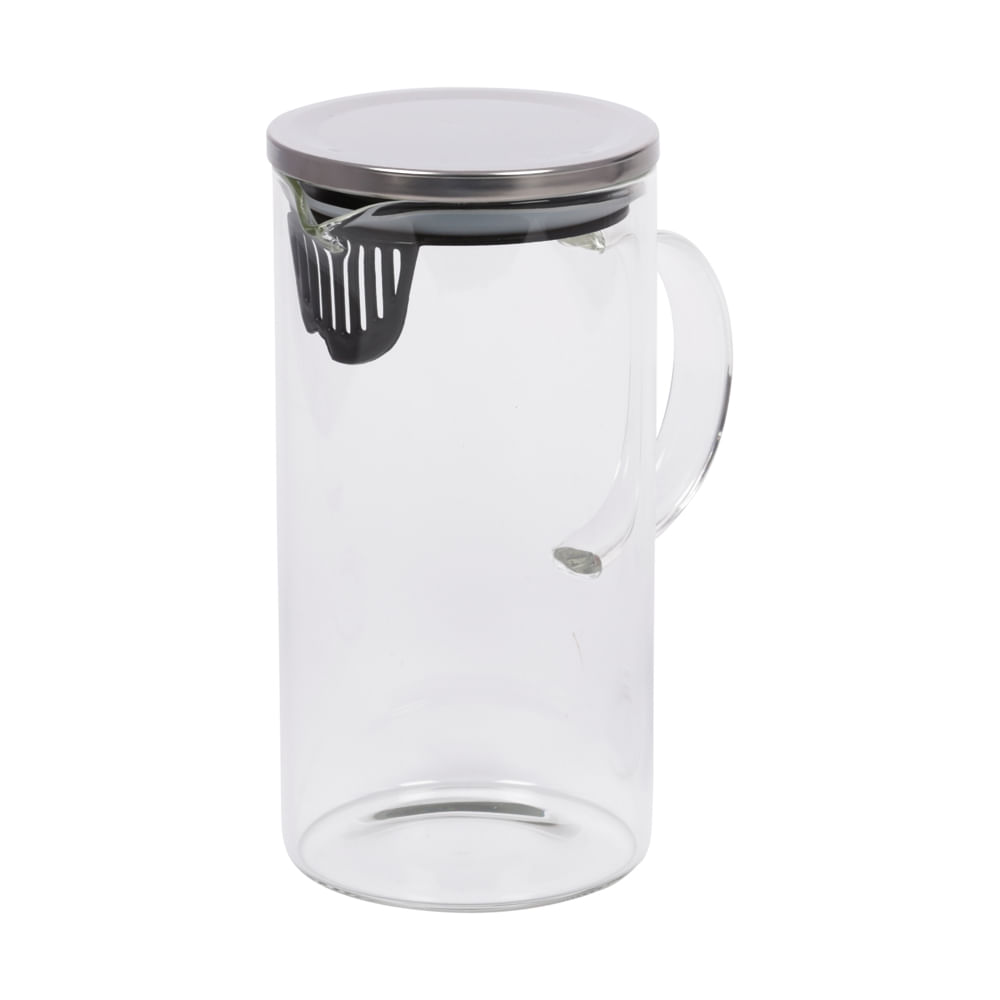 Jarra de vidrio de 1.2 litros con tapa, juego de 6 tazas de 10.1 fl oz para  agua fría caliente, café, leche, jugo de té helado, jarras de cristalería
