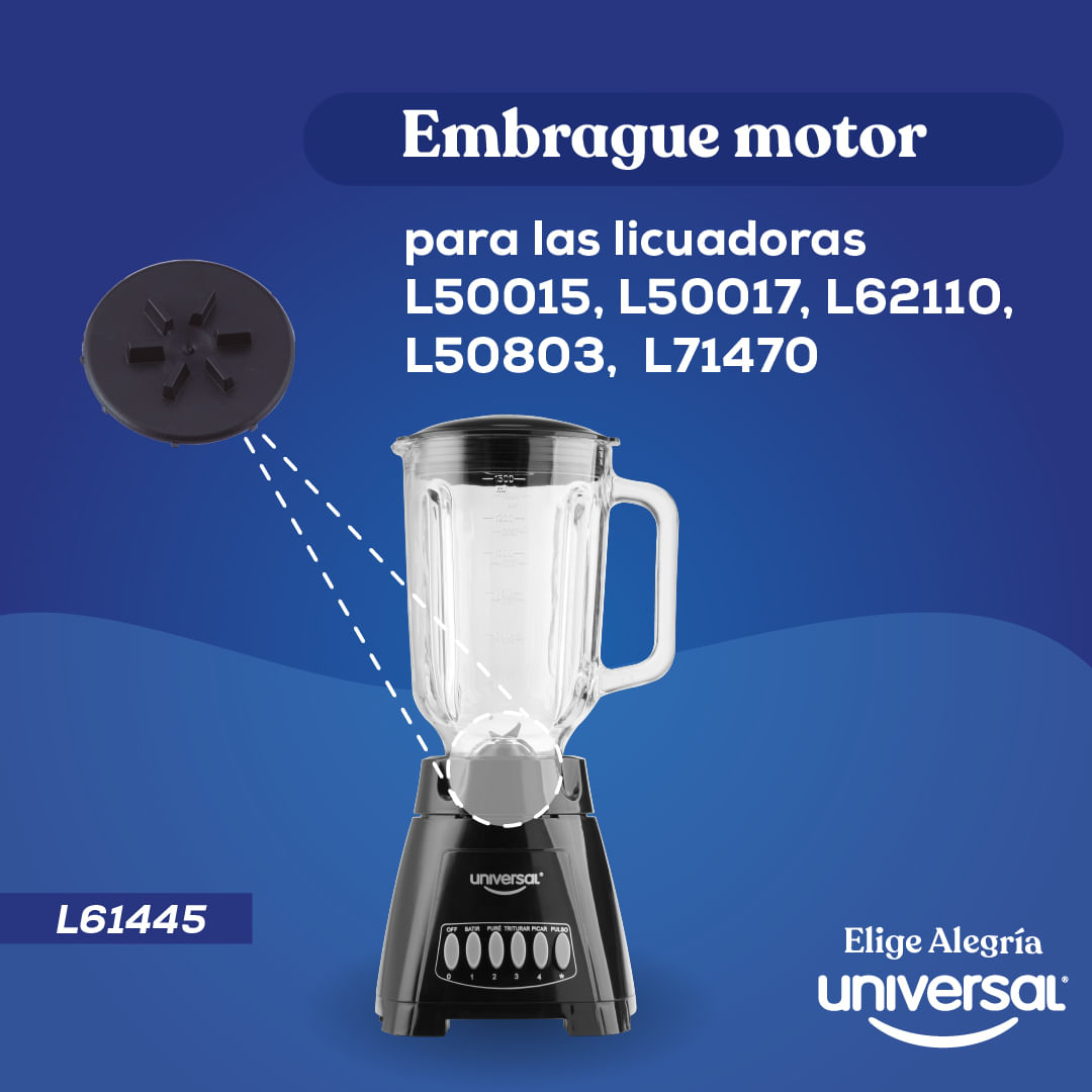 Licuadora vaso plastico 1.5 litros - Negra Vajillas corona