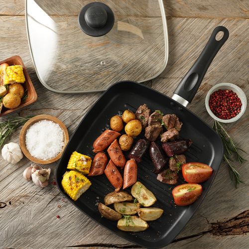 PLANCHA GRILL ALIADA 28 X 28 CM + TAPA