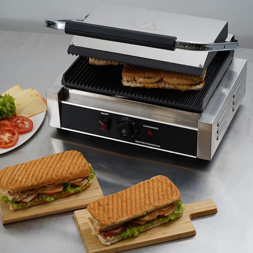 Grill Profesional Eléctrico 2200 W en Acero Inoxidable con Control de Temperatura