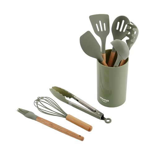 Set x8 de utensilios hechos en silicona con base Universal