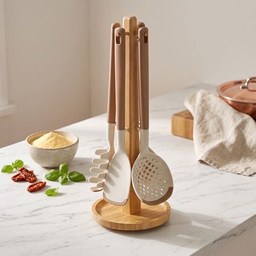Set x4 de utensilios hechos en silicona con base UNIVERSAL